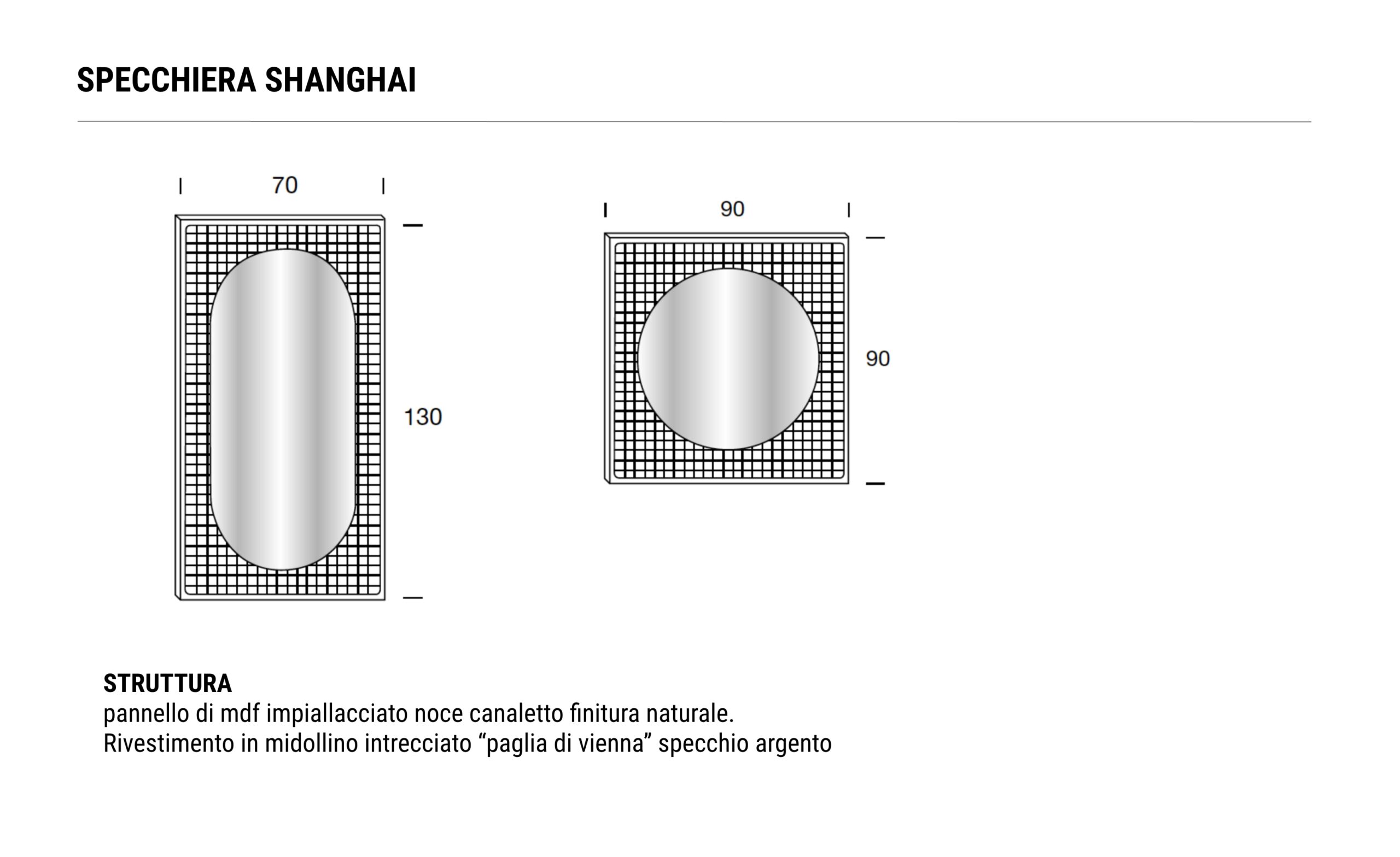 Specchio quadrato Shanghai Modesign